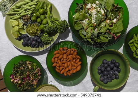 Green vegetables in a green setting