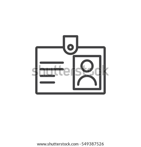Id badge line icon, Identification card outline vector sign, linear pictogram isolated on white. Symbol, logo illustration