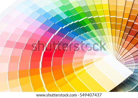Color palette, guide of paint samples catalog Royalty-Free Stock Photo #549407437