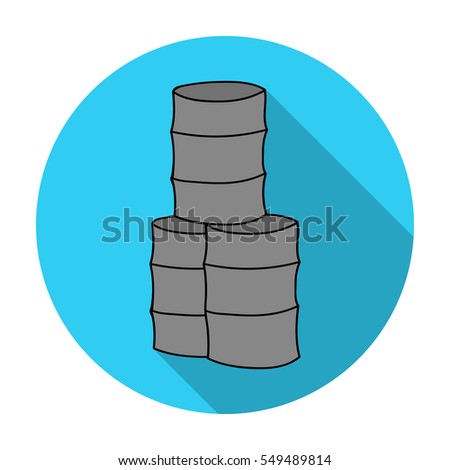 Barricade from barrels icon in flat style isolated on white background. Paintball symbol stock vector illustration.