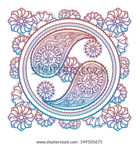 Colorful stylish yin-yang sign isolated on white. Vector illustration