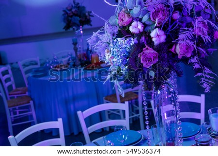 Wedding winter cold decorations and flowers