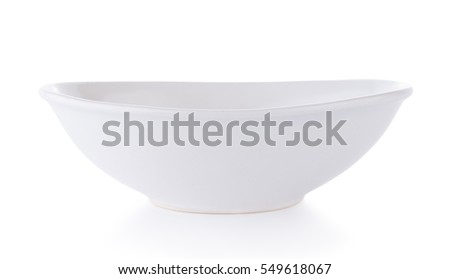 white ceramics bowl isolated on white background Royalty-Free Stock Photo #549618067