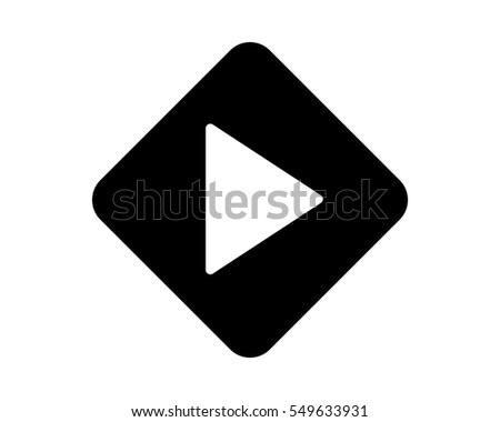 rhombus play button black silhouette icon sign symbol logo vector image direction arrow