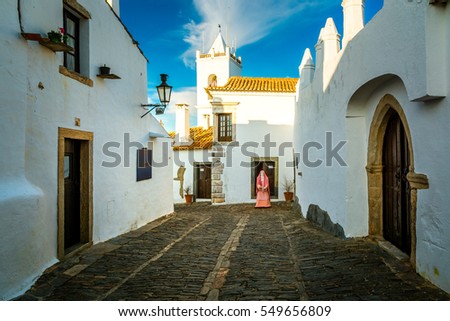 Monsaraz. Photo of Monsaraz village in Alentejo region, Portugal. Medieval village with preserved architecture and atmosphere of the middle centuries.