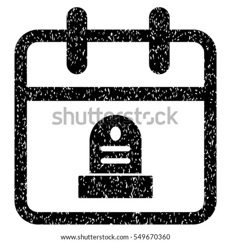 Death Day grainy textured icon for overlay watermark stamps. Flat symbol with scratched texture. Dotted vector black ink rubber seal stamp with grunge design on a white background.
