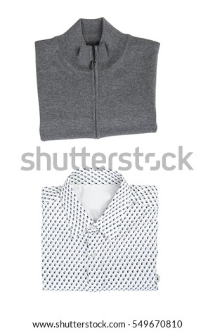 Folded shirt isolated on white.clipping path