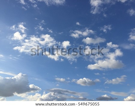 Clouds and sky on sunny day .