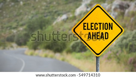 election ahead against view of road