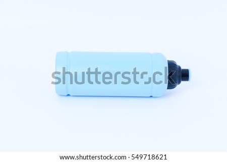 Plastic water bottles for exercise on white background 