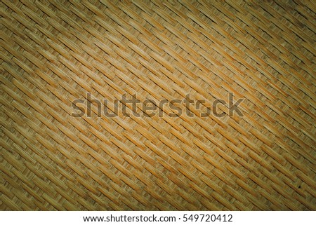 Old Bamboo mat texture and background, vintage tone