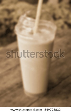 Blurred abstract background of green tea frappe