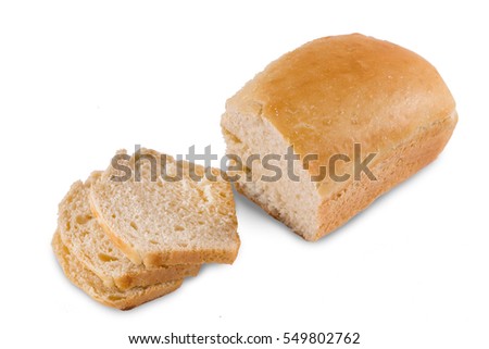 Fresh slice of white bread isolated on a white background. To design a place to insert text
