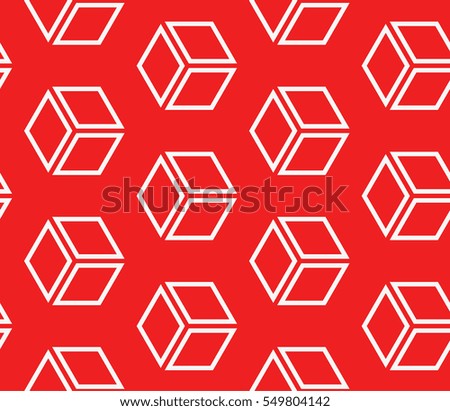 geometric pattern of various cube. vector illustration. red color