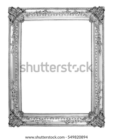 Antique of bronze photo frame isolated over white background, clipping path.