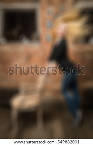 Loft bar theme creative abstract blur background with bokeh effect