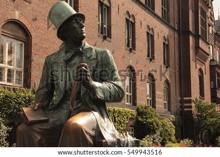 Monument of Hans Christian Andersen in Copenhagen Royalty-Free Stock Photo #549943516