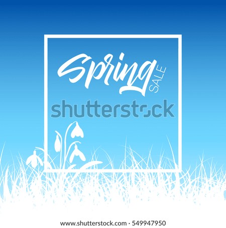 Spring vector grass sale background with place for your text