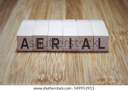 Aerial Word In Wooden Cube Stamp