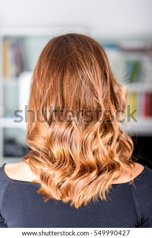 Honey Balayage Hair On Young Woman Royalty-Free Stock Photo #549990427
