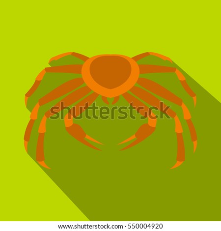 Crab sea animal icon. Flat illustration of crab sea animal vector icon for web isolated on lime background