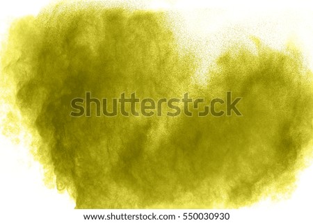 Heart shaped colored powder  on white  background.
