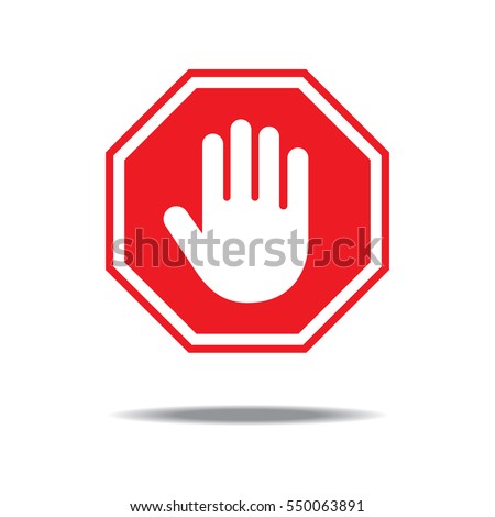 Stop sign with a shadow Royalty-Free Stock Photo #550063891
