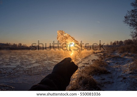 Sunrise and ice