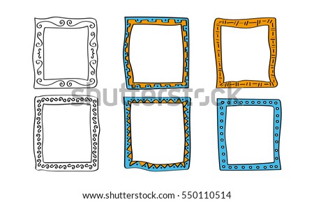 frame doodle. vector element template. set collection