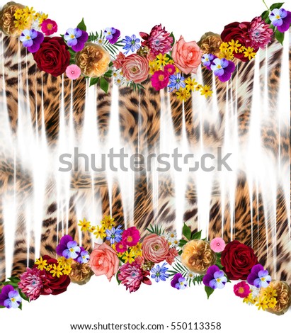 flowers leopard  background