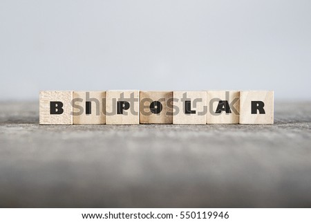 BIPOLAR word made with building blocks Royalty-Free Stock Photo #550119946