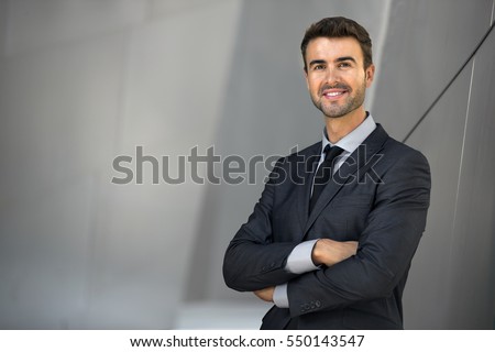 Charming male attorney possibly accountant banker executive business lawyer finance man Royalty-Free Stock Photo #550143547