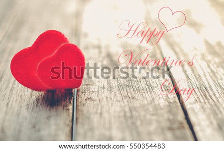card for valentines day with text happy valentines day/ soft focus picture / Vintage concept
