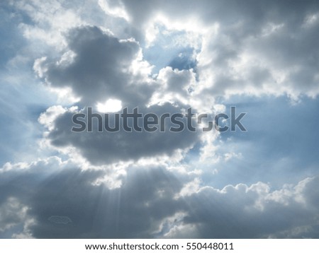 Sunlight and  sky and clouds