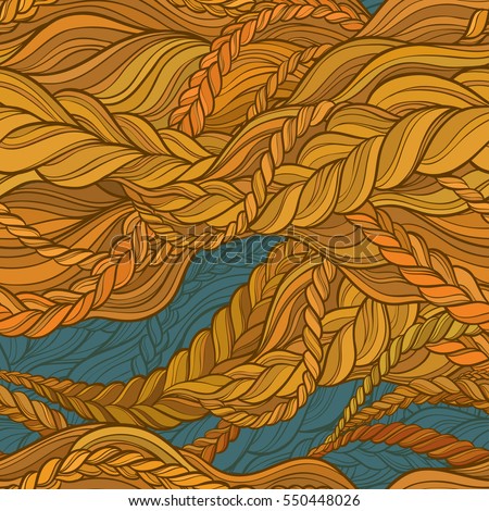 braid hair color seamless pattern on color background