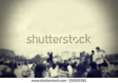 Blurred abstract background of people in festivel
