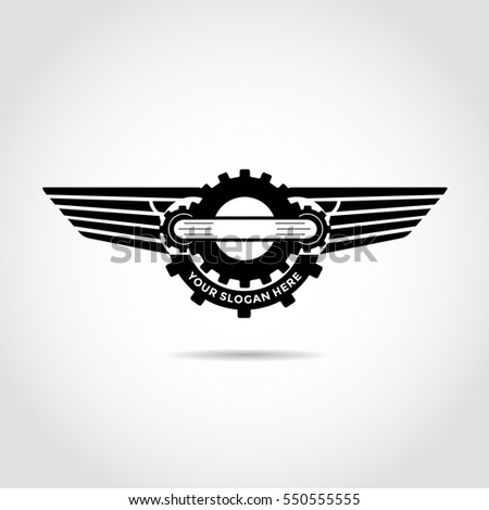 Machine Logo Template. Motorcycle community Logo design. Vector Illustrator Eps.10