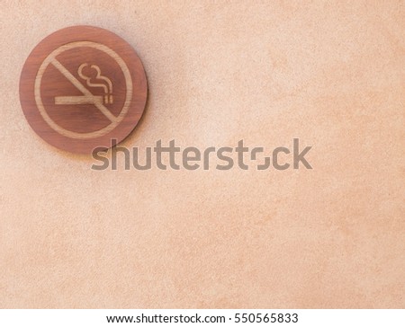 No smoking sign on the wall with copy space for your text