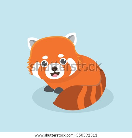 Vector illustration of red panda cartoon style.