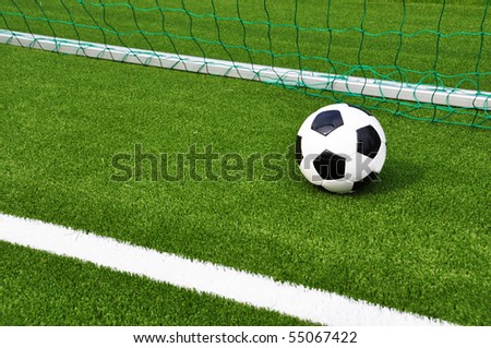  Soccer ball in the goal net