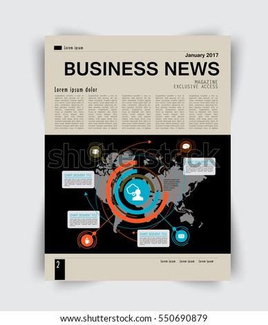 Layout business page for magazine, vector