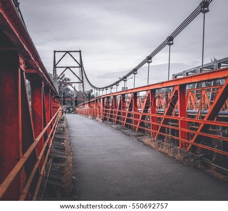 Vintage urban style of suspension bridge