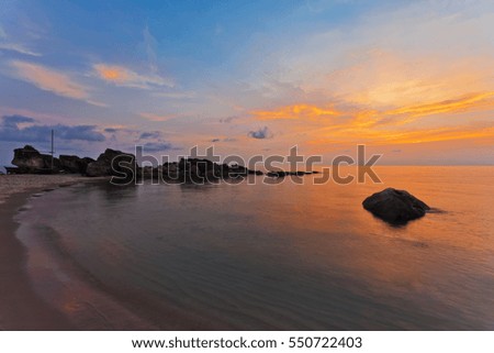 Beach at sunset at Phu Quoc island  in Vietnam