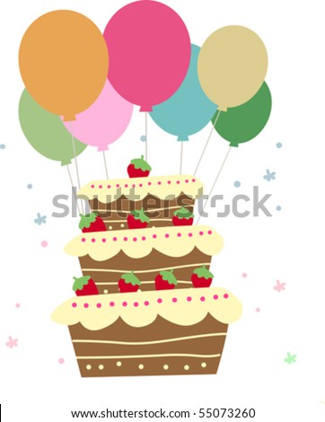 cake and balloon