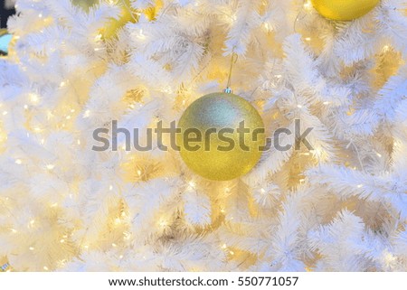 Gold background Beautiful Christmas tree decorations