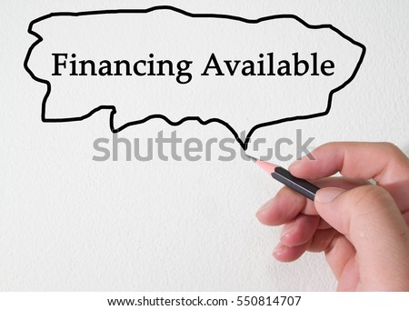 Text financing available concept 