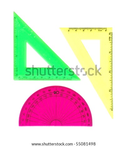 Set of rulers isolated over white