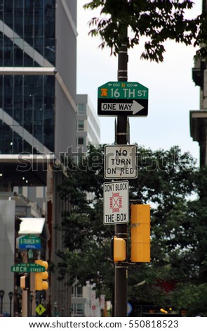 Route signs in Philadelphia