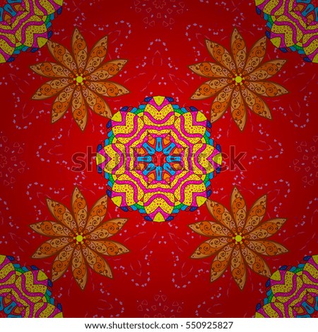 Mandalas background. Red, pink, yellow, orange. Petal. Vector illustration. Radial gradient shape.