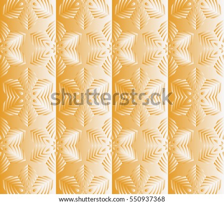 decorative yellow panel with a floral ornament. seamless pattern. vector illustration.